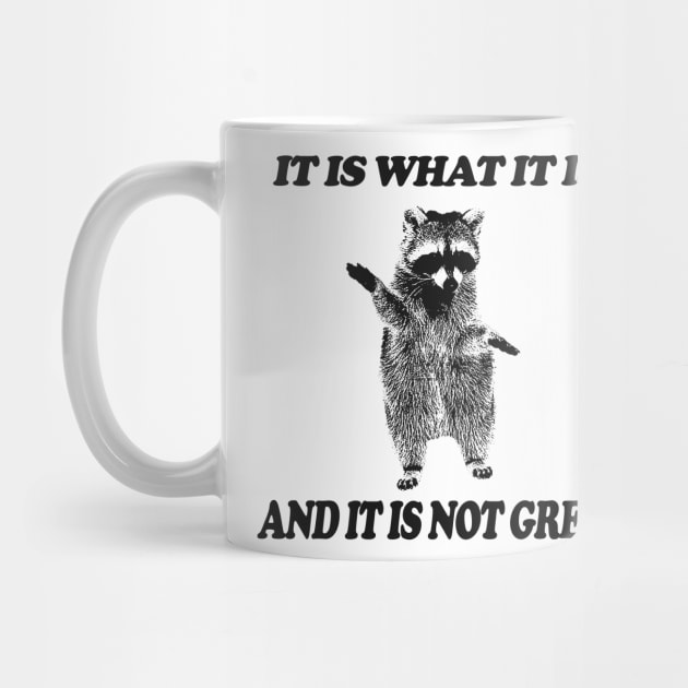 It Is What It Is And It Is Not Great Raccoon Shirt - Vintage Drawing T Shirt, Raccoon Meme T Shirt, Funny Y2K Tee Shirt, Unisex by Hamza Froug